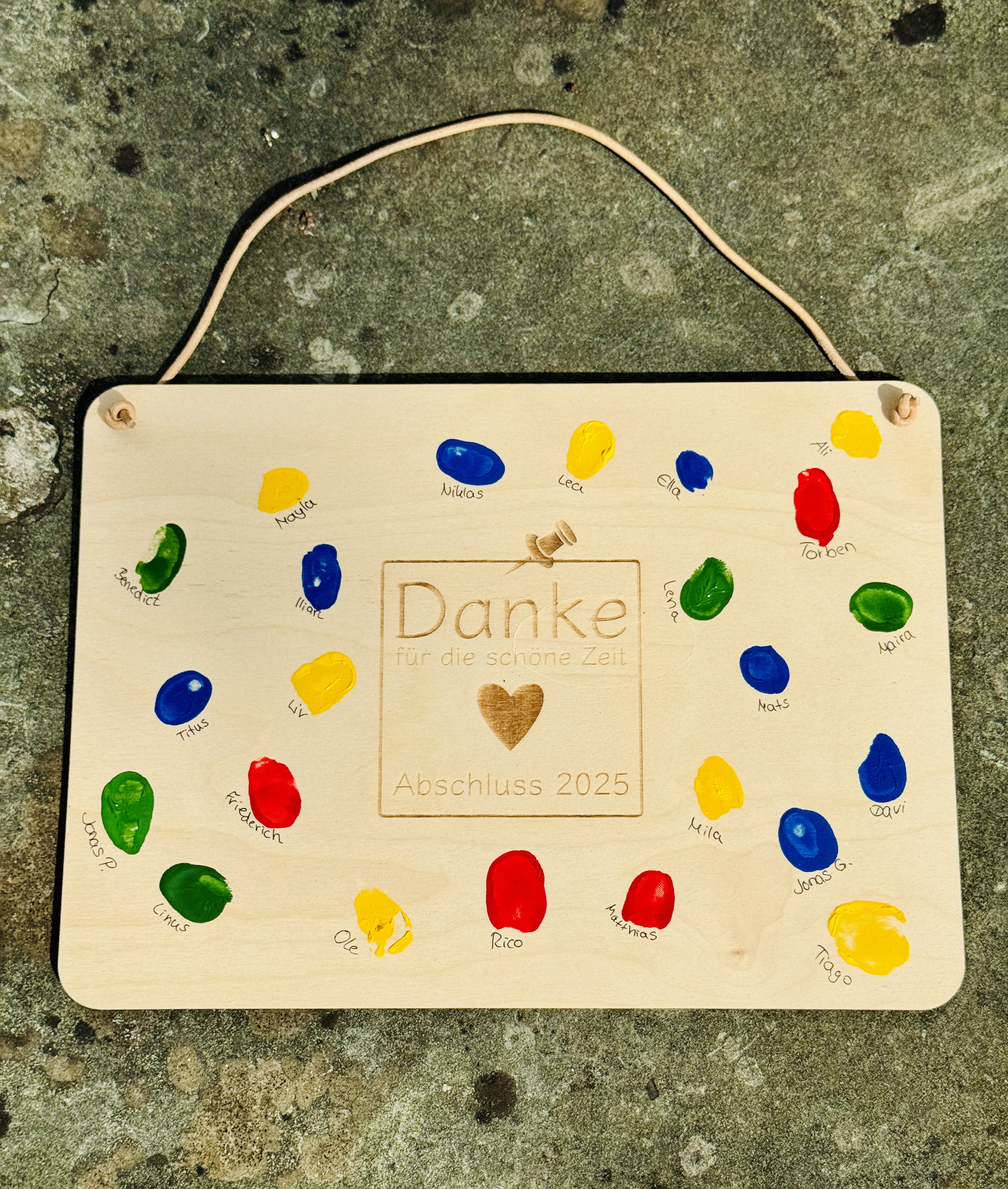 Holzschild Danke Abschiedsgeschenk