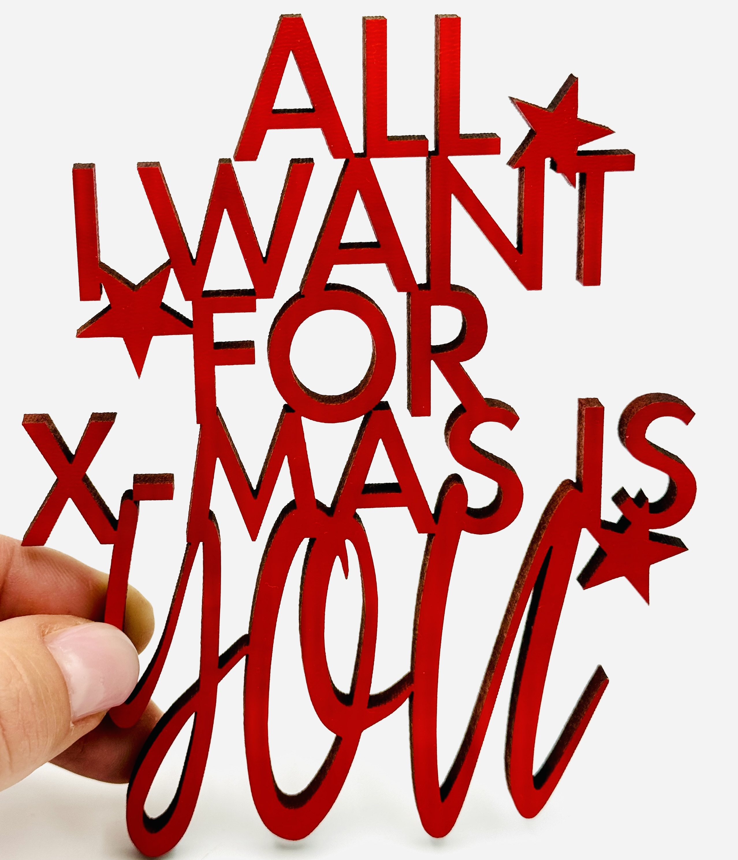 Schriftzug "ALL I WANT FOR CHRISTMAS"  