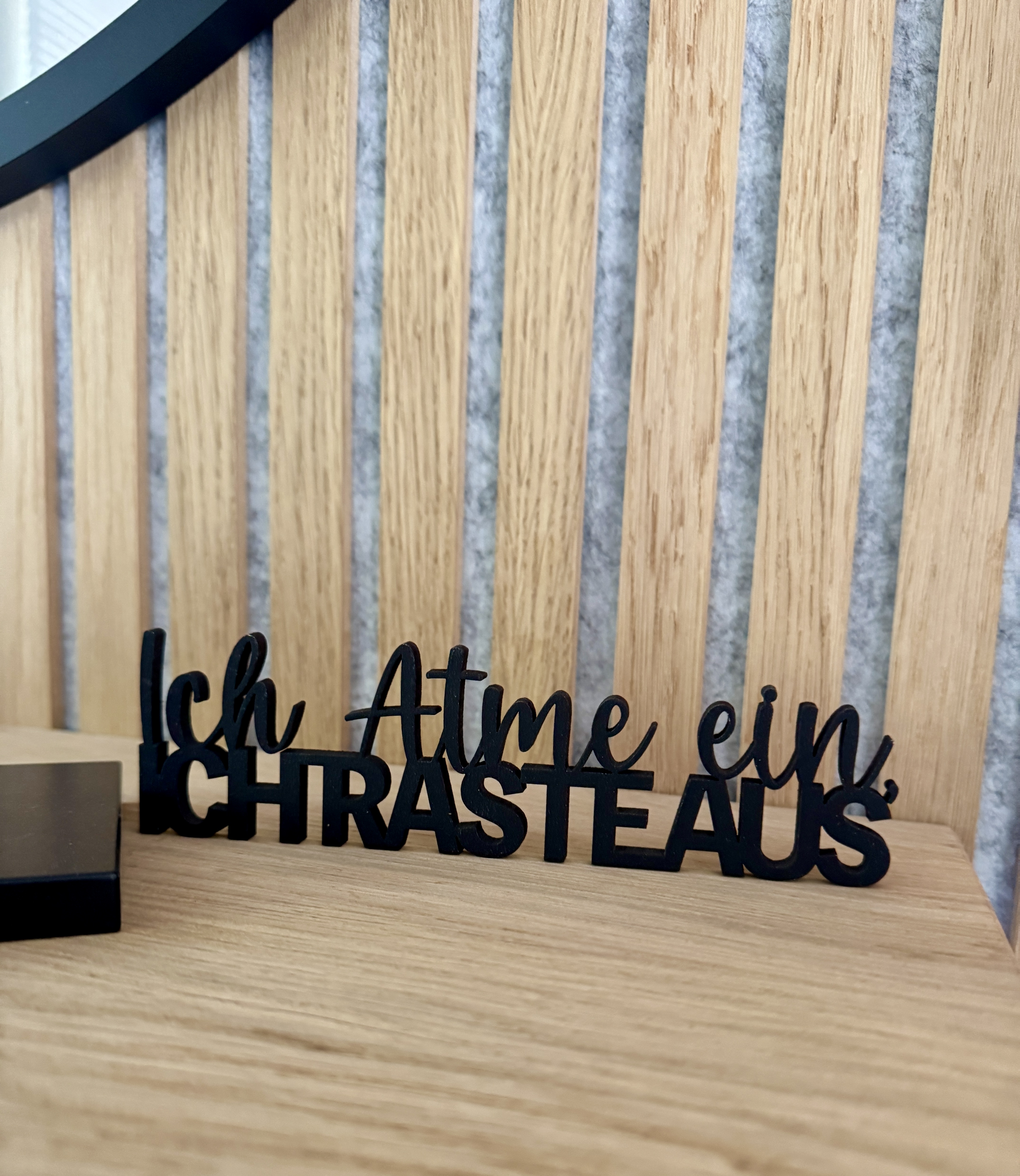 Schriftzug "Ich Atme ein, ICH RASTE AUS"