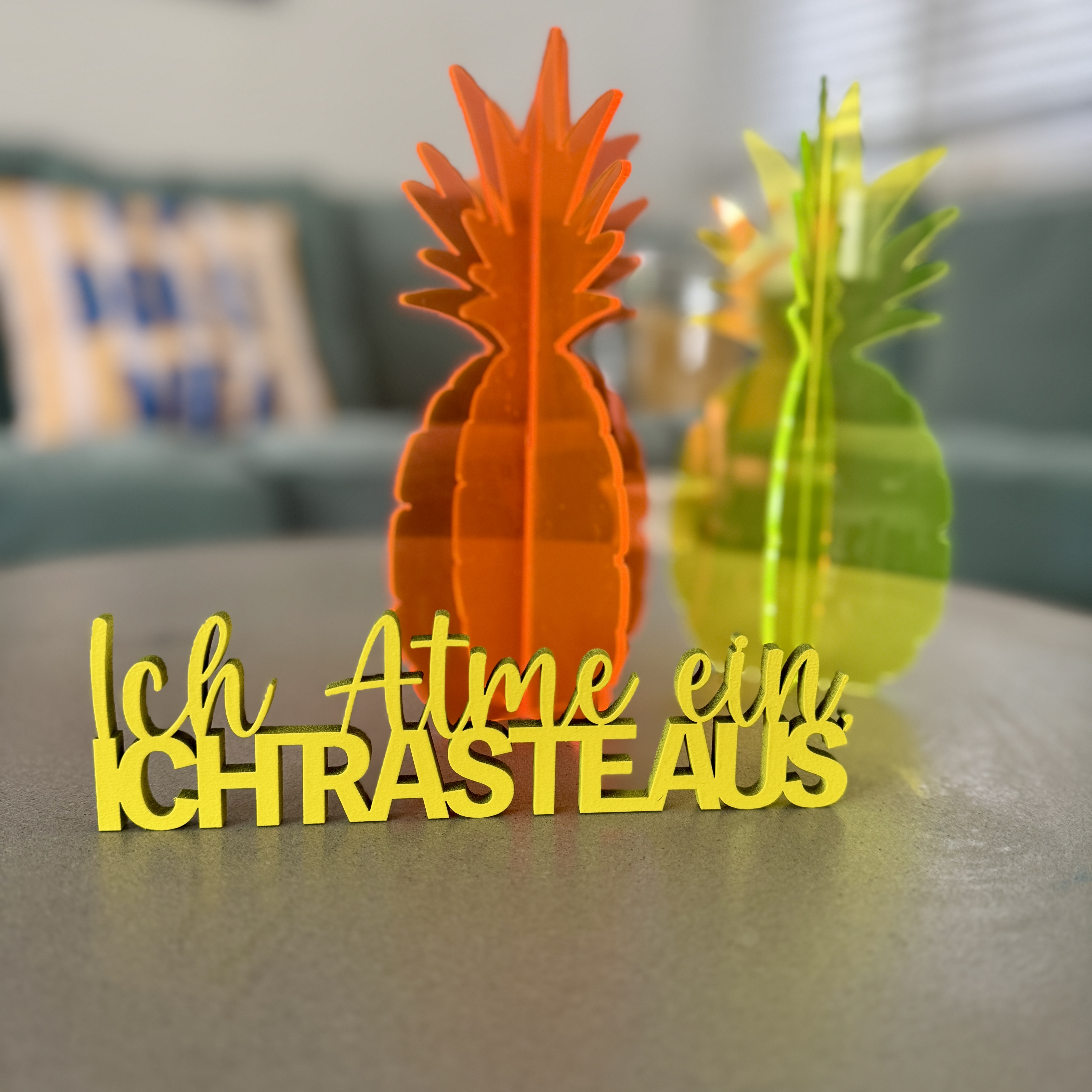 Schriftzug "Ich Atme ein, ICH RASTE AUS"