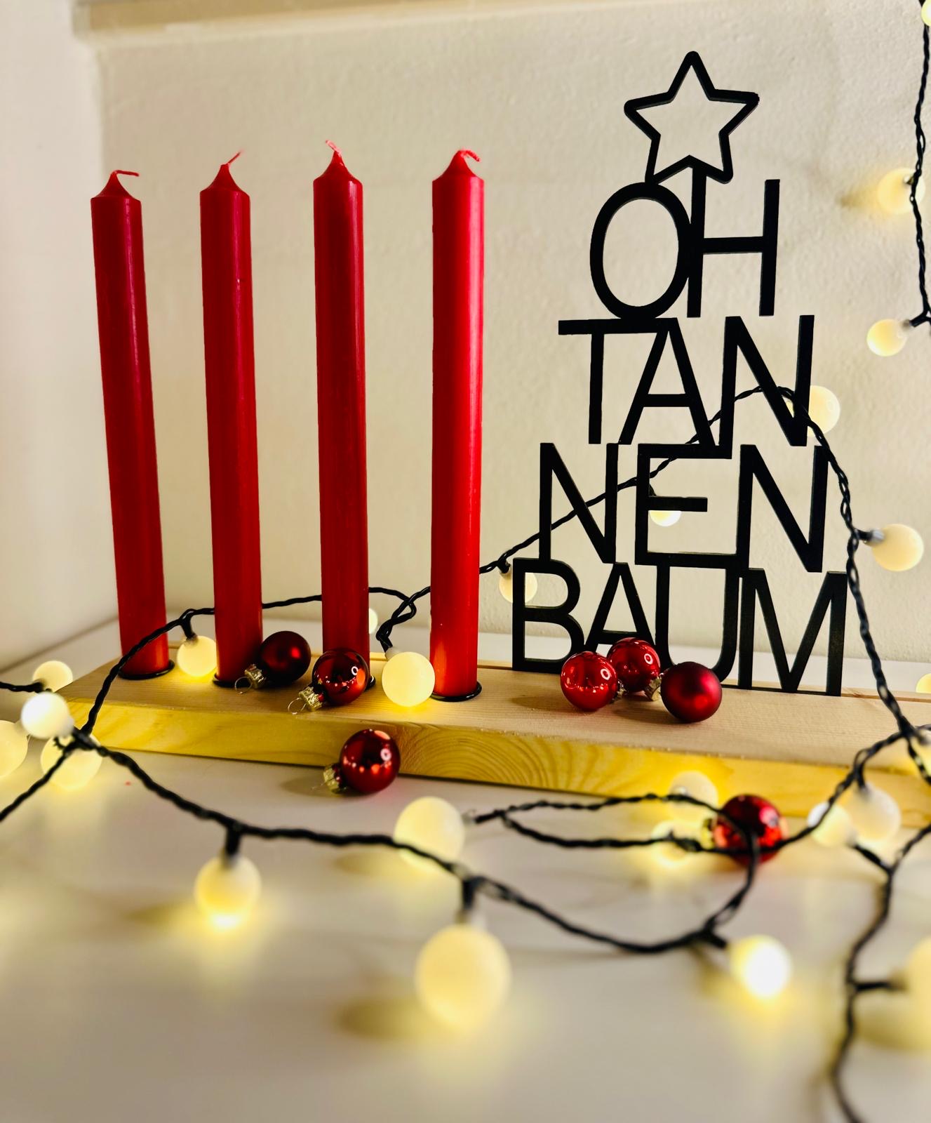 Oh Tannenbaum Kerzenständer Adventskranz | 30 cm | Naturbelassen